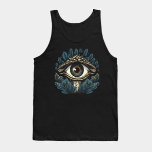 Psychedelic Mushroom with Big Eye Surreal Trippy Nature Tank Top